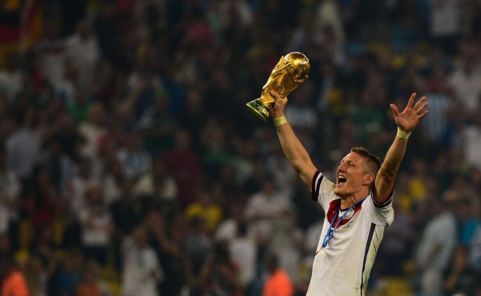 Bastian Schweinsteiger jubelt bei der Fußball-Weltmeisterschaft 2014