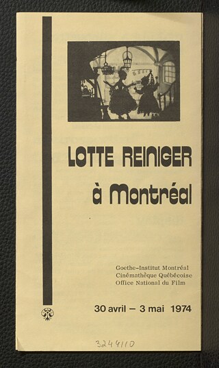 Lotte Reiniger à Montréal