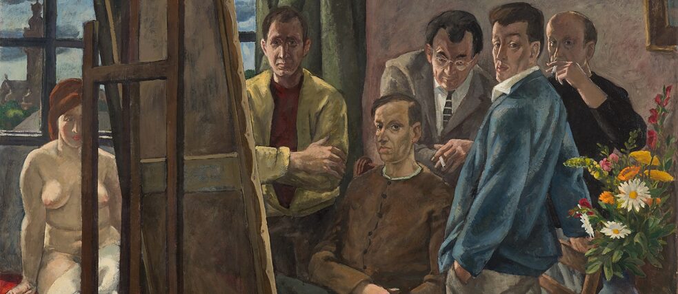 Harry Blume: Skupinový portrét lipských umělců I, 1961, výřez