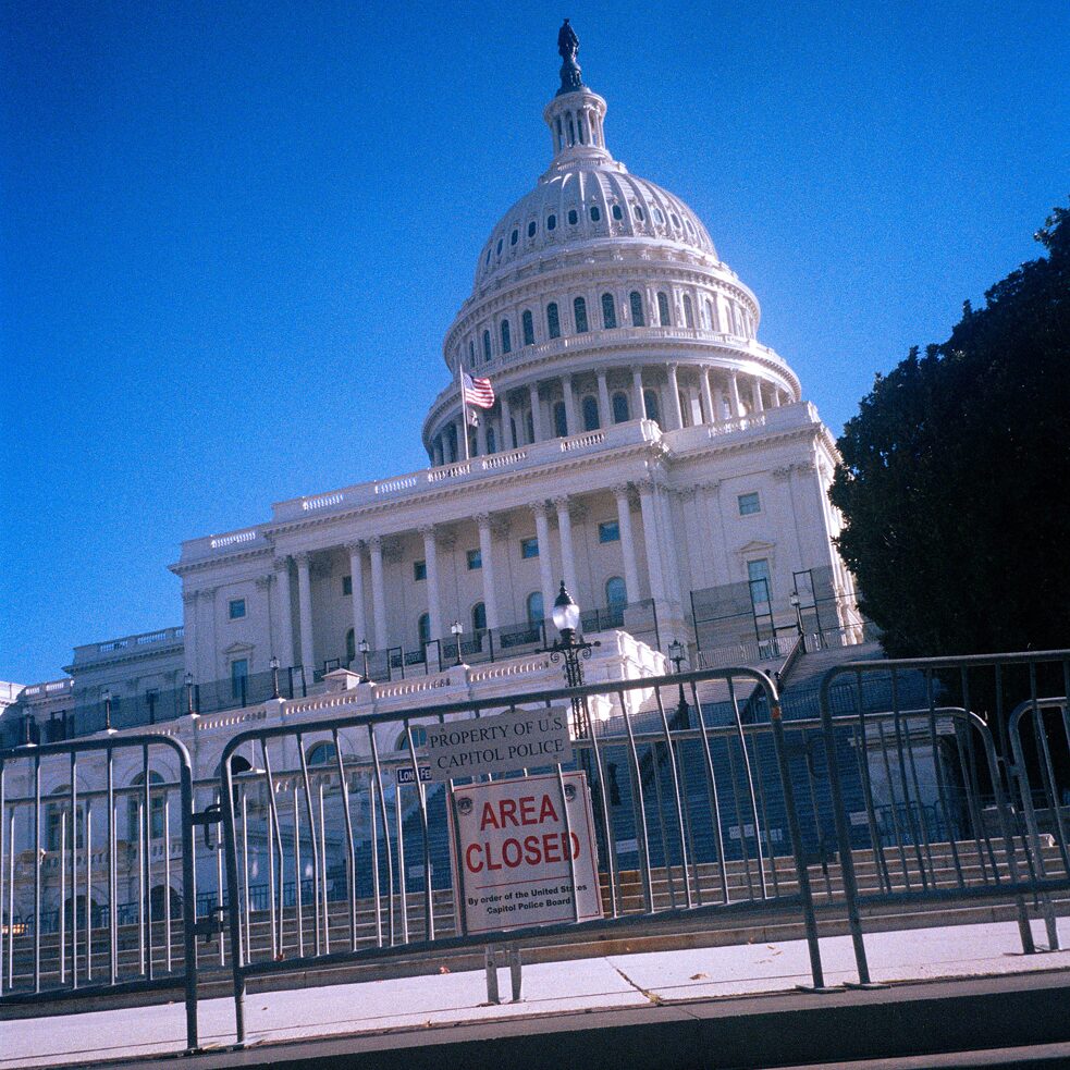 Barrikaden vor dem Kapitol in Washington, D.C.