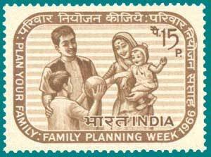 1966 India Stamp Family Planning