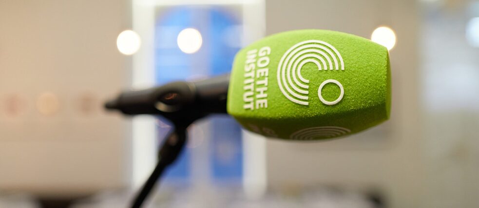 Microphone with logo