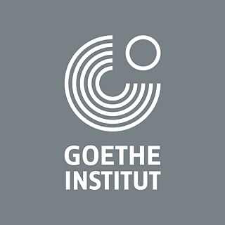 Logo des Goethe-Instituts weiß auf grau