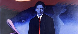 Kafka i akvariet (2003) (Akryl på lerrett 36 x 48)