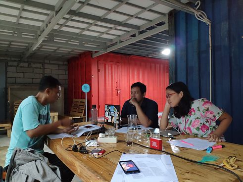 Meeting with collaborators, PULANG-PERGI, 2019