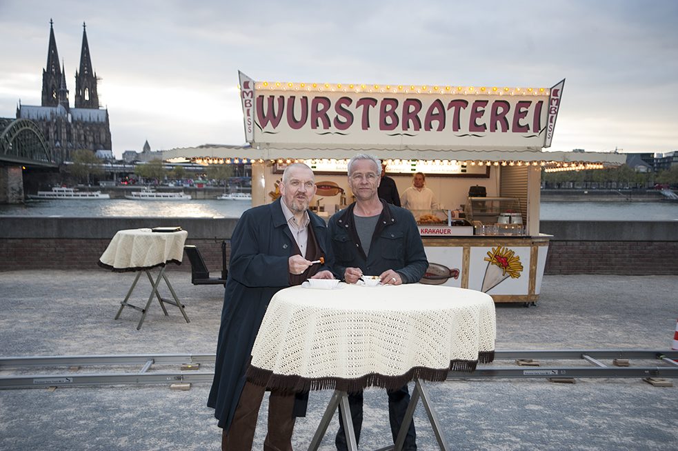 Closing out the case with a <i>currywurst</i>: The Cologne detective duo from the popular Sunday evening "Tatort" series has ended almost every episode enjoying a curried sausage on the banks of the Rhine for decades. 