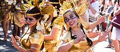 Razzle dazzle: Colombians at the carnival parade in 2018. 