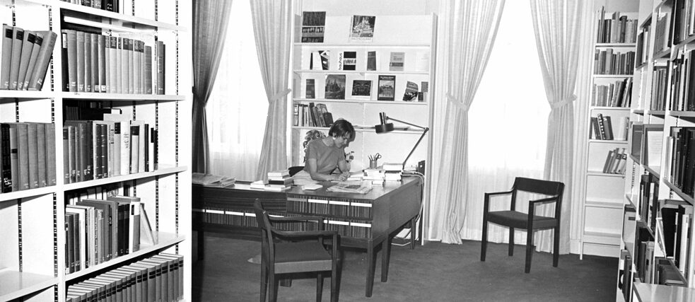 In the library of the Goethe-Institut Boston in 1968