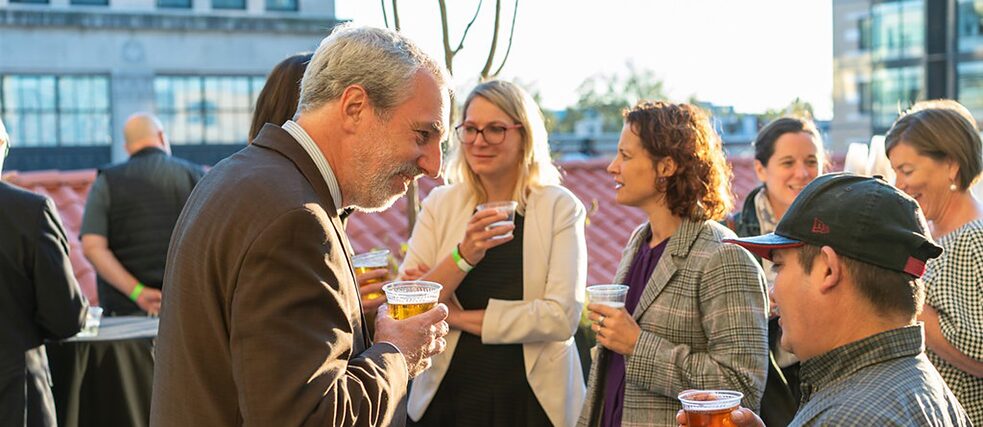Institute director Andreas Ströhl on the roof terrace of the new Goethe-Institut Washington