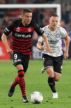 German footballer Nicolai Müller playing for Western Sydney Wanderers