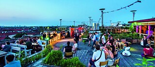 Bar with a view: enjoy a panoramic look at the entire city from Klunkerkranich.