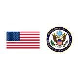 US flag and seal