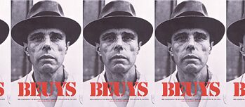 Plakát zvoucí na přednáškové tourné Josepha Beuyse po USA nazvané "Energy Plan for the Western Man", rok 1974. Organizováno newyorským galeristou Ronaldem Feldmanem.