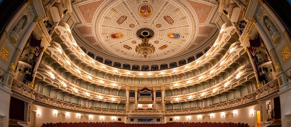 Vue de l’intérieur de l’opéra, le Semperoper.