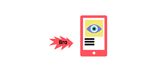 Illustration: A smartphone, next to it a jagged speech bubble containing the word “Bro”
