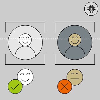 Eine Illustration über das Thema KI und Gesichtserkennung