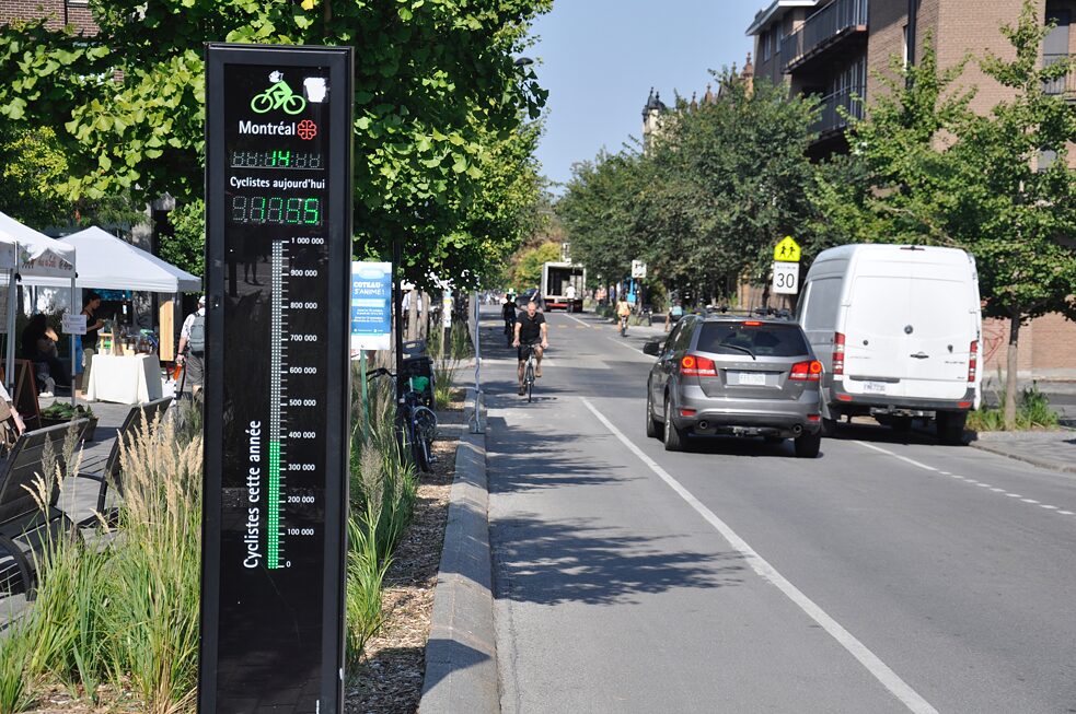 La ciclovía de la Avenida Laurier se ha convertido en una de las más populares de Montreal.