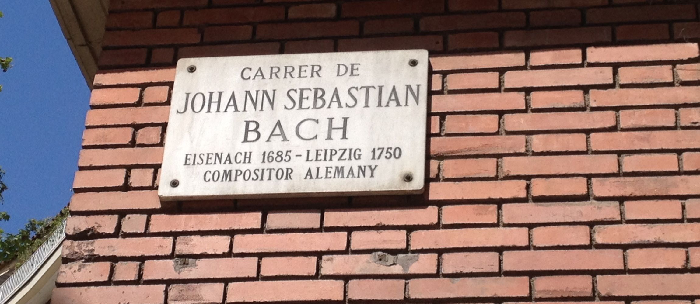 Johann Sebastian Bach, Straßenschild