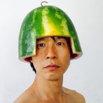 “Watermelon Helmet (Recreating childhood ideas)” (2016)