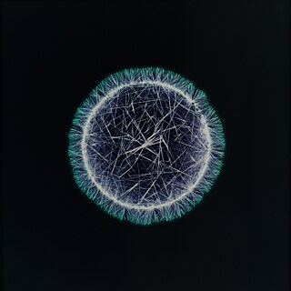 Sarah Schönfeld, All You Can Feel/ Planets, Speed, 2013, speed on photo negative, enlarged as C-Print, 70 x 70 cm