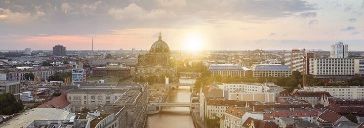 Aerial shot of Berlin.