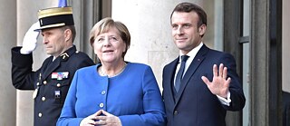 Angela Merkel and Emmanuel Macron