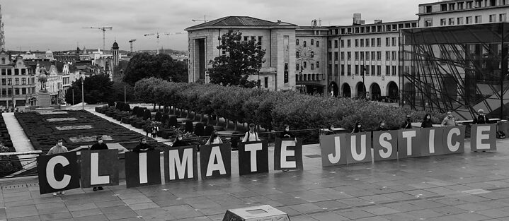 Protest at the Mont des Arts in Brussels