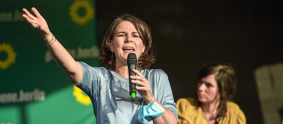Annalena Baerbock of Bündnis 90/Die Grünen (the Greens) is standing for election in 2021 – which means another woman running for chancellorship: election campaign rally in Berlin.