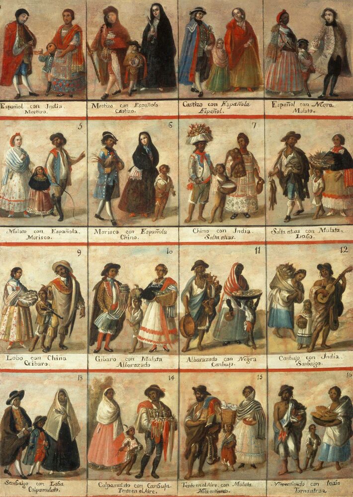 Racismo – Pintura de casta, siglo XVIII, Nueva España, Museo Nacional del Virreinato Tepotzotlán/México