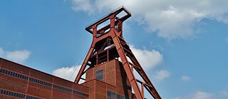 Zentralförderturm der Zeche Zollverein, Essen, Bundesland Nordrhein-Westfalen, Deutschland