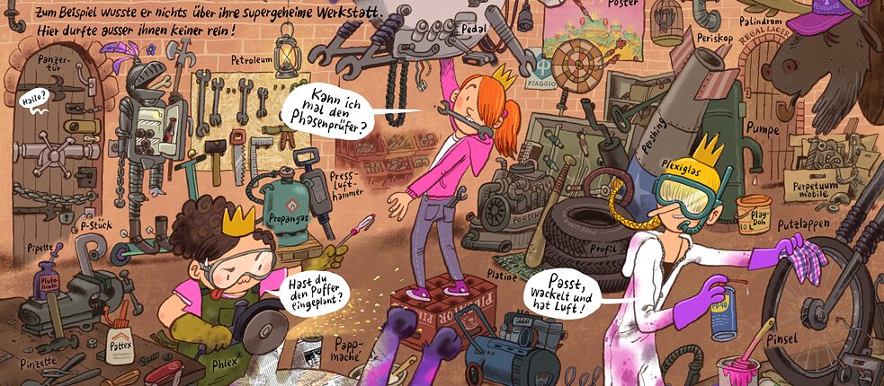 In “Power Prinzessinnen Patrouille” (Power Princesses Patrol), illustrator Markus Witzel plays skilfully with gender clichés.