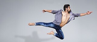 A dancer performing a leap 