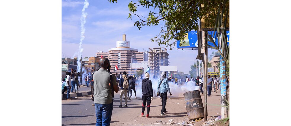 The third anniversary of the revolution on 19th December 2021. A pro-democracy protest against the military coup in Khartoum. 