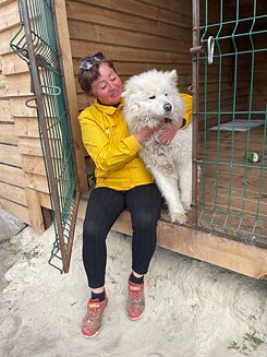 Світлана Вишневецька з собакою Джуною.