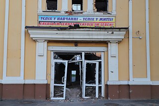 Харків, травень 2023 року: Школа з поглибленим вивченням німецької мови у центральній частині Харкова була зруйнована під час запеклих вуличних боїв навесні.