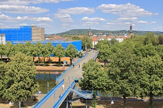 Der Blick vom Schloss auf die Saarbrückener Altstadt