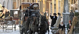 Görlitz in (artificial) snow: shooting of the German production “Goethe!”.