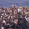 Filmstill aus „Eldorado”: Migranten auf einem Militärschiff während der Rettungsaktion Mare Nostrum © Foto (Detail): © Peter Indergand, Majestic/zero one film Eldorado