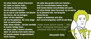 Alexander Blok über Immanuel Kant