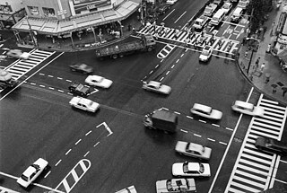 Straßenkreuzung in Tokyo, 1988