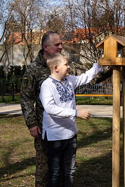 В’ячеслав разом з 10-річним сином Олександром.