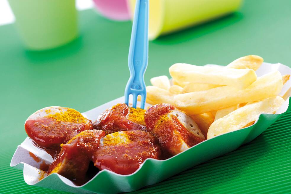 Currywurst with fries