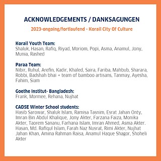It is imortant to also acknowledge, beyond the names listed here, many friends, well-wishers, community leaders and organisers who have been involved in the devlopment of the project over the years. -Paraa  