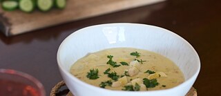 Spargelcremesuppe (German White Asparagus Cream Soup).