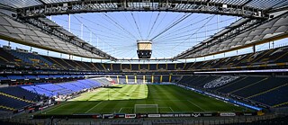 Inside the Frankfurt stadium.