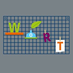 Illustration Deutschübung „Wortquadrat“