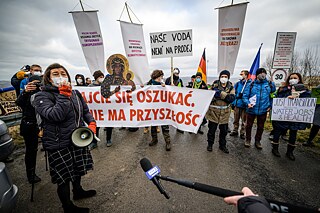 Protest gegen die Erweiterung des Kohlebergbaus Turów in Polen (15.1.2021)