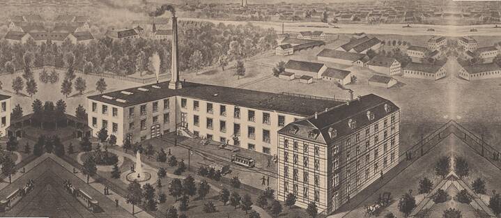 Reiseutensilien-Fabrik G. L. Lippold, Trinitatisstraße (Fiedelerstraße) 36, Dresden.