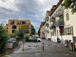 Die Grenze entlang der Wiesenstraße (von Kreuzlingen aus)