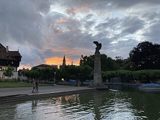 Il porto di Konstanz all’ora del tramonto